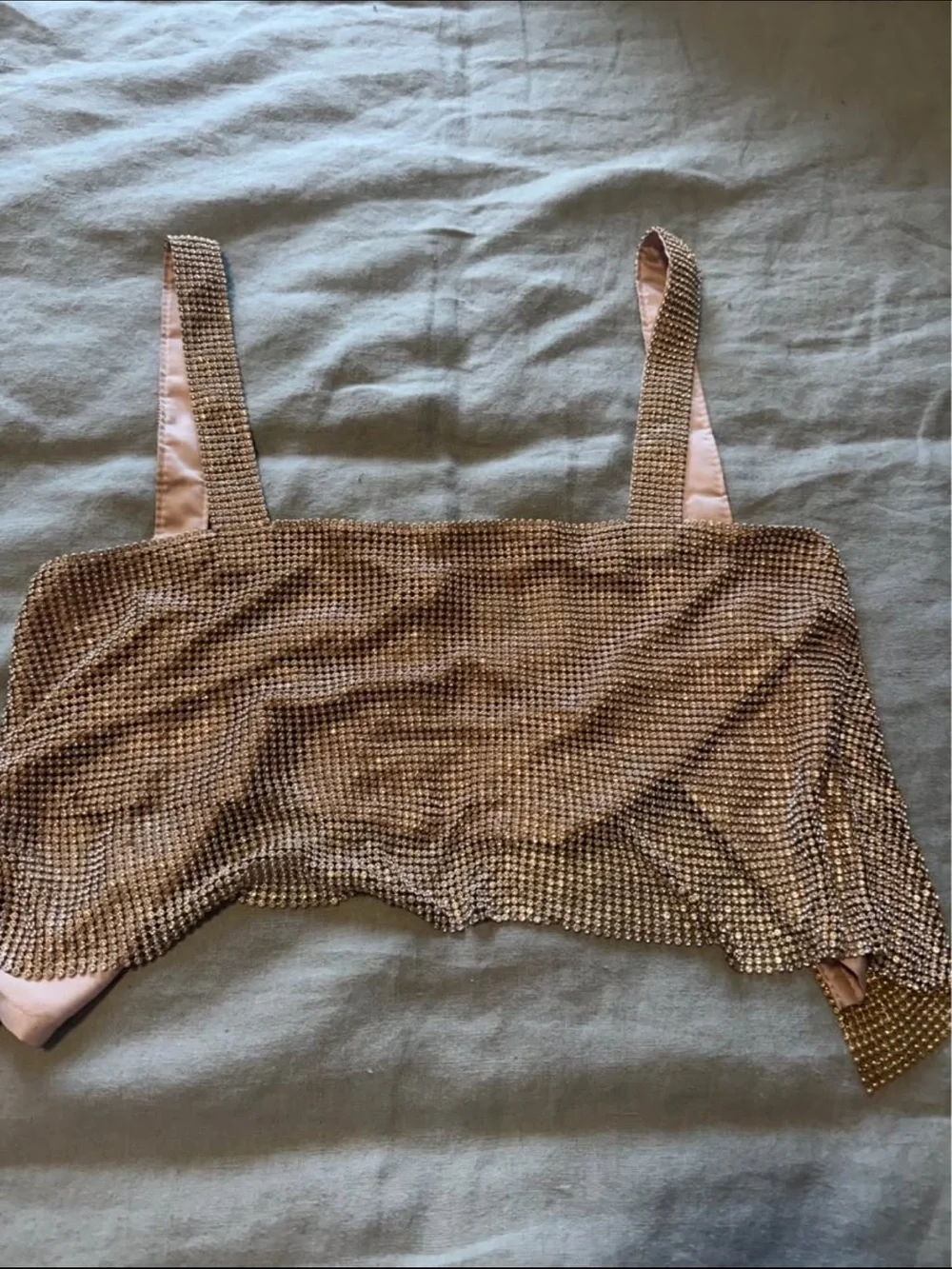 REVOLVE Rose Gold Rhinestone Crop Cami - Picture 2 of 2